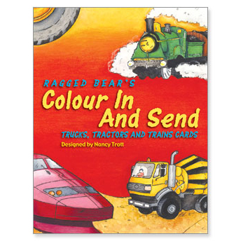 Ragged Bears Colour In Send Trucks, Tractors and Trains Cards-1